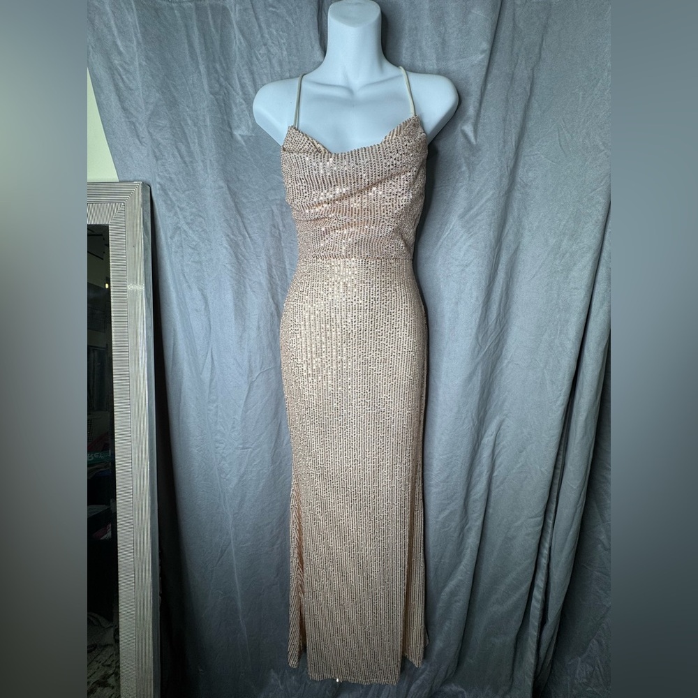 The Vintage Shop Strapless Sequin Dress